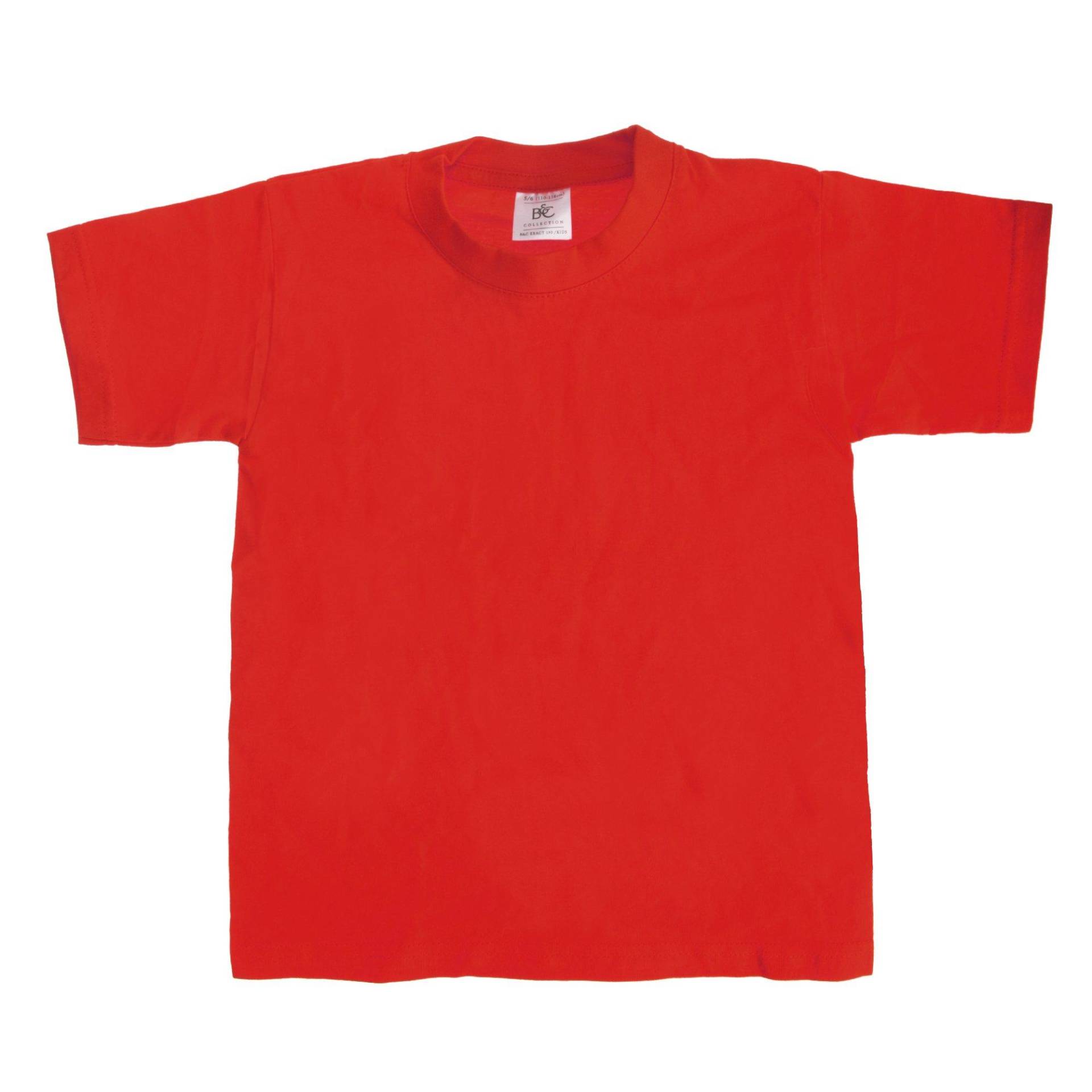 B&c Tshirt, Kurzarm Mädchen Rot Bunt 9-11A von B and C