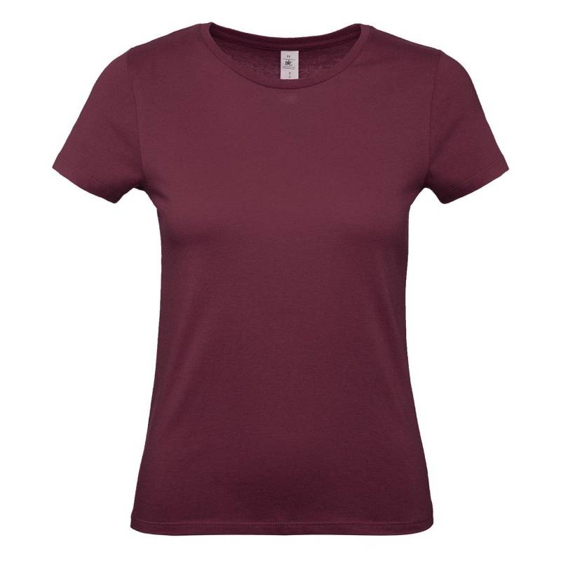 B&c Tshirt #e150 Damen Weinrot XS von B and C