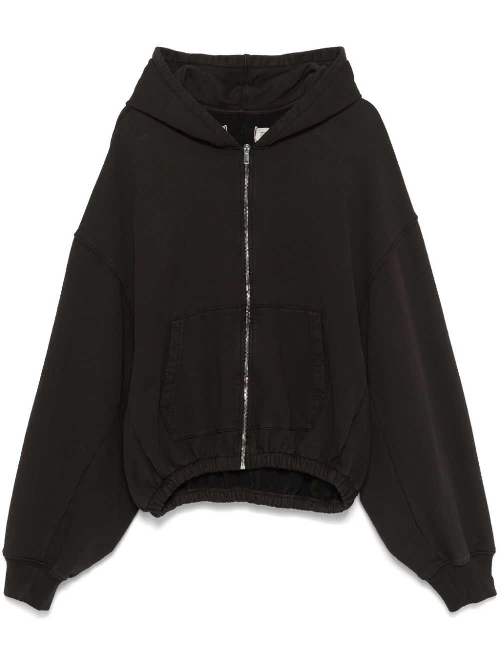 B1ARCHIVE elasticated-waist zip-up hoodie - Brown von B1ARCHIVE