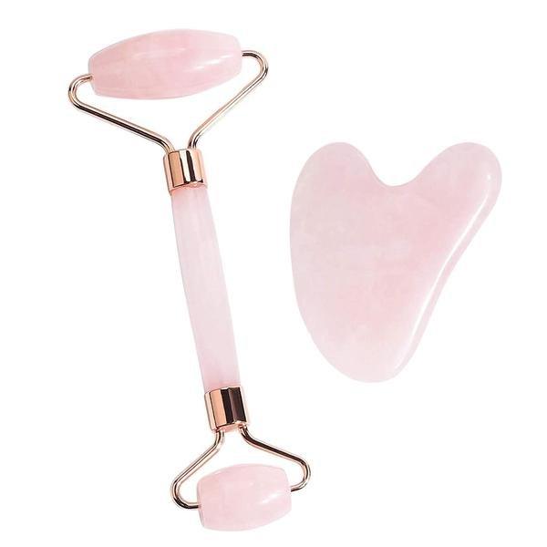 Face Roller Und Gua Sha Stone – Natürlicher Rosenquarz Damen  ONE SIZE von B2X