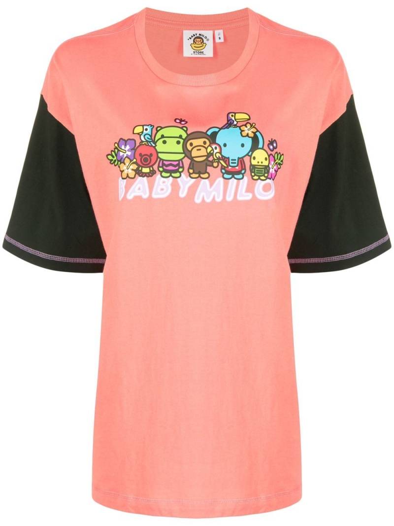 *BABY MILO® STORE BY *A BATHING APE® colour-block logo-print T-shirt - Pink von *BABY MILO® STORE BY *A BATHING APE®