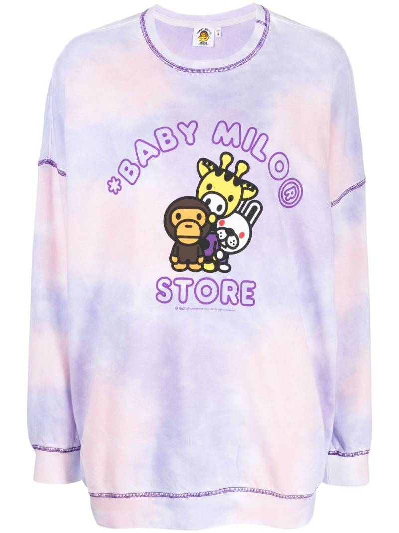 *BABY MILO® STORE BY *A BATHING APE® tie-dye branded sweatshirt - Purple von *BABY MILO® STORE BY *A BATHING APE®