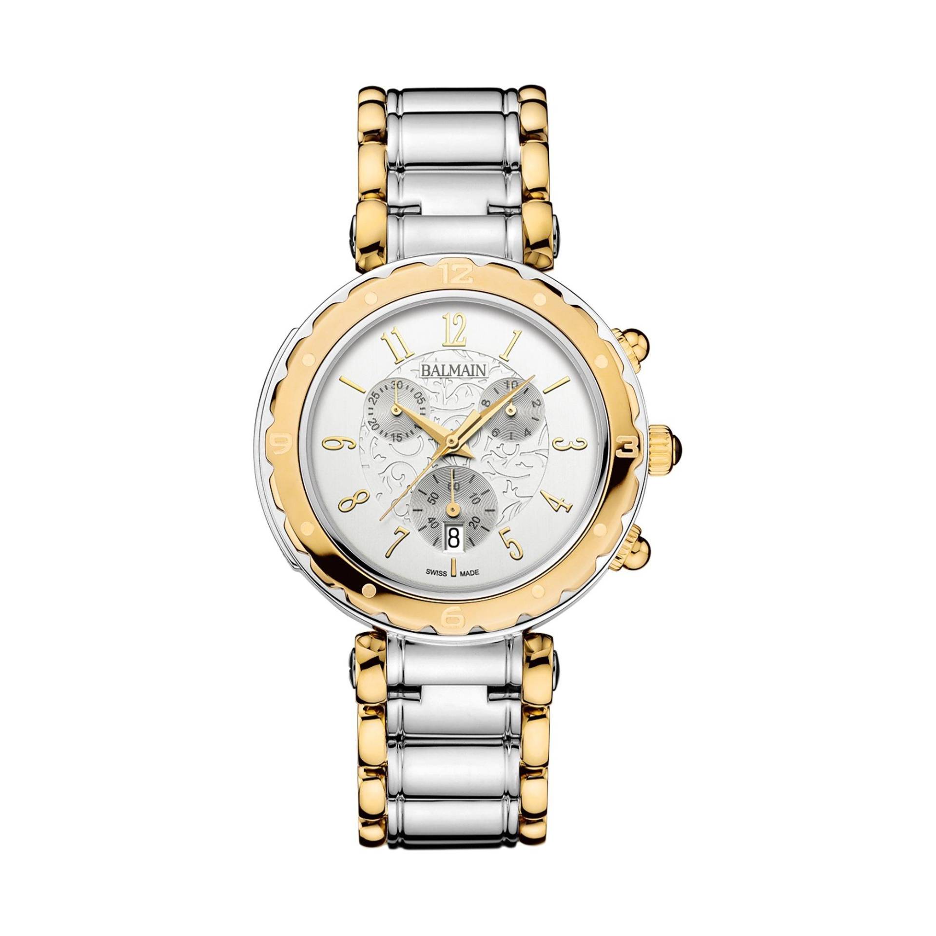 Chronograph Uhr Damen Zweifarbig 38mm von BALMAIN