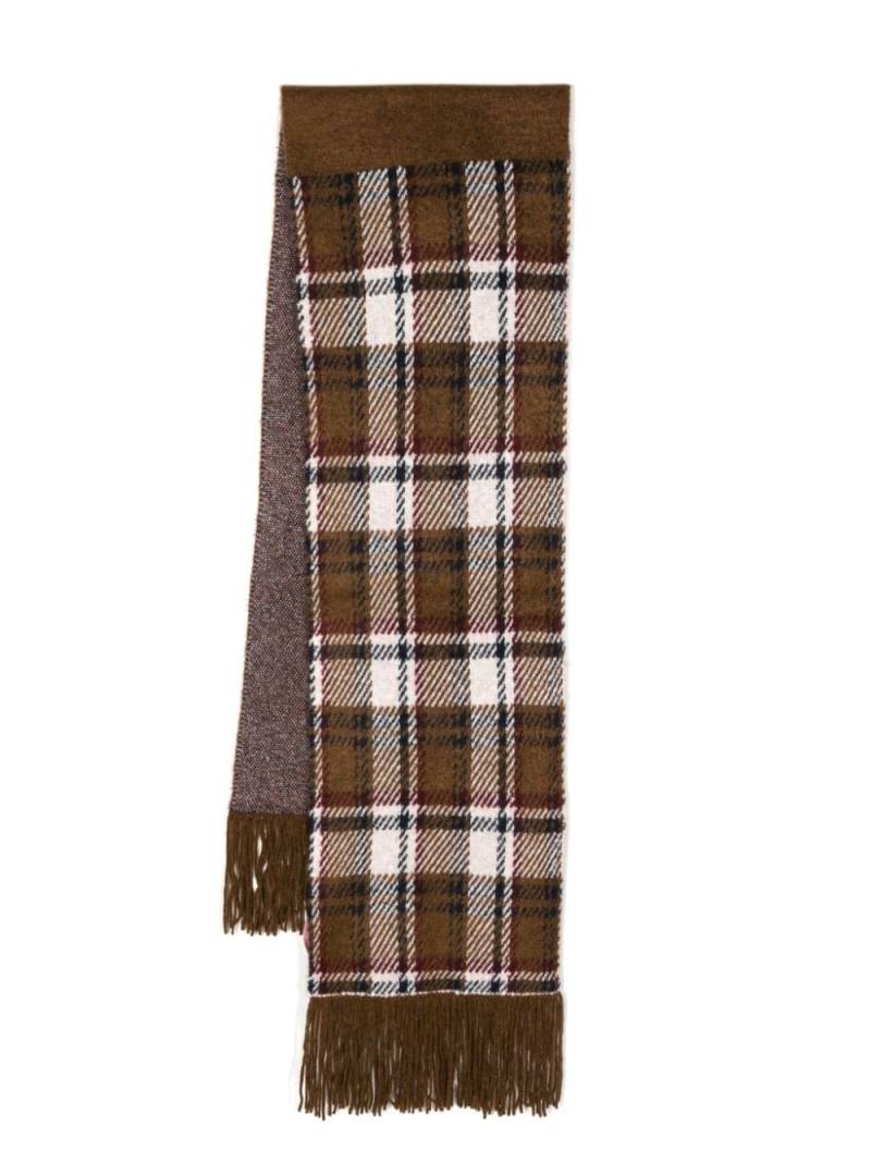 BAPY BY *A BATHING APE® check-pattern fringed-edge scarf - Brown von BAPY BY *A BATHING APE®