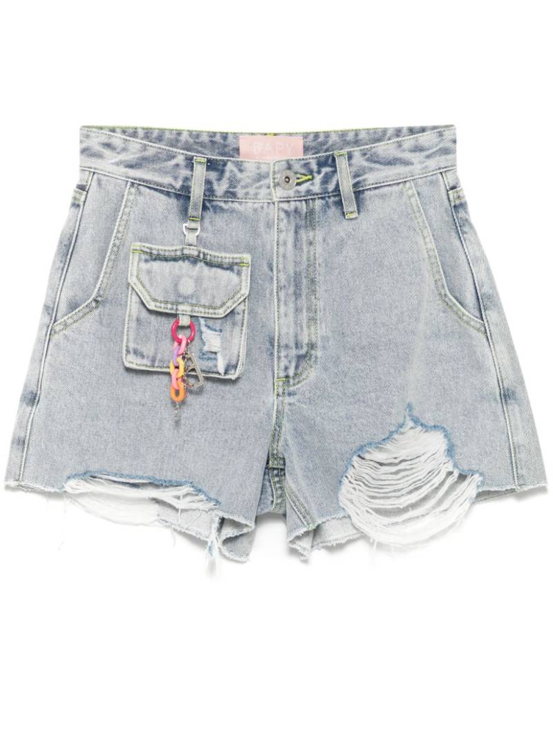 BAPY BY *A BATHING APE® distressed effect denim shorts - Blue von BAPY BY *A BATHING APE®