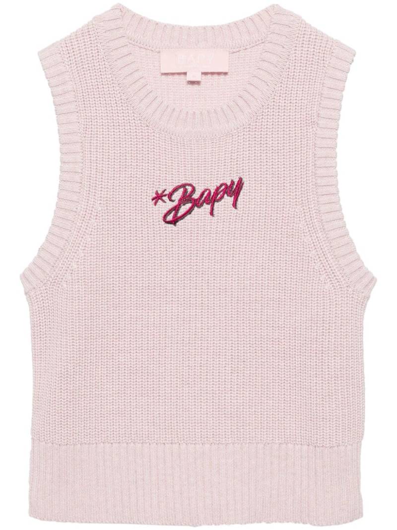 BAPY BY *A BATHING APE® logo-embroidered knitted top - Pink von BAPY BY *A BATHING APE®