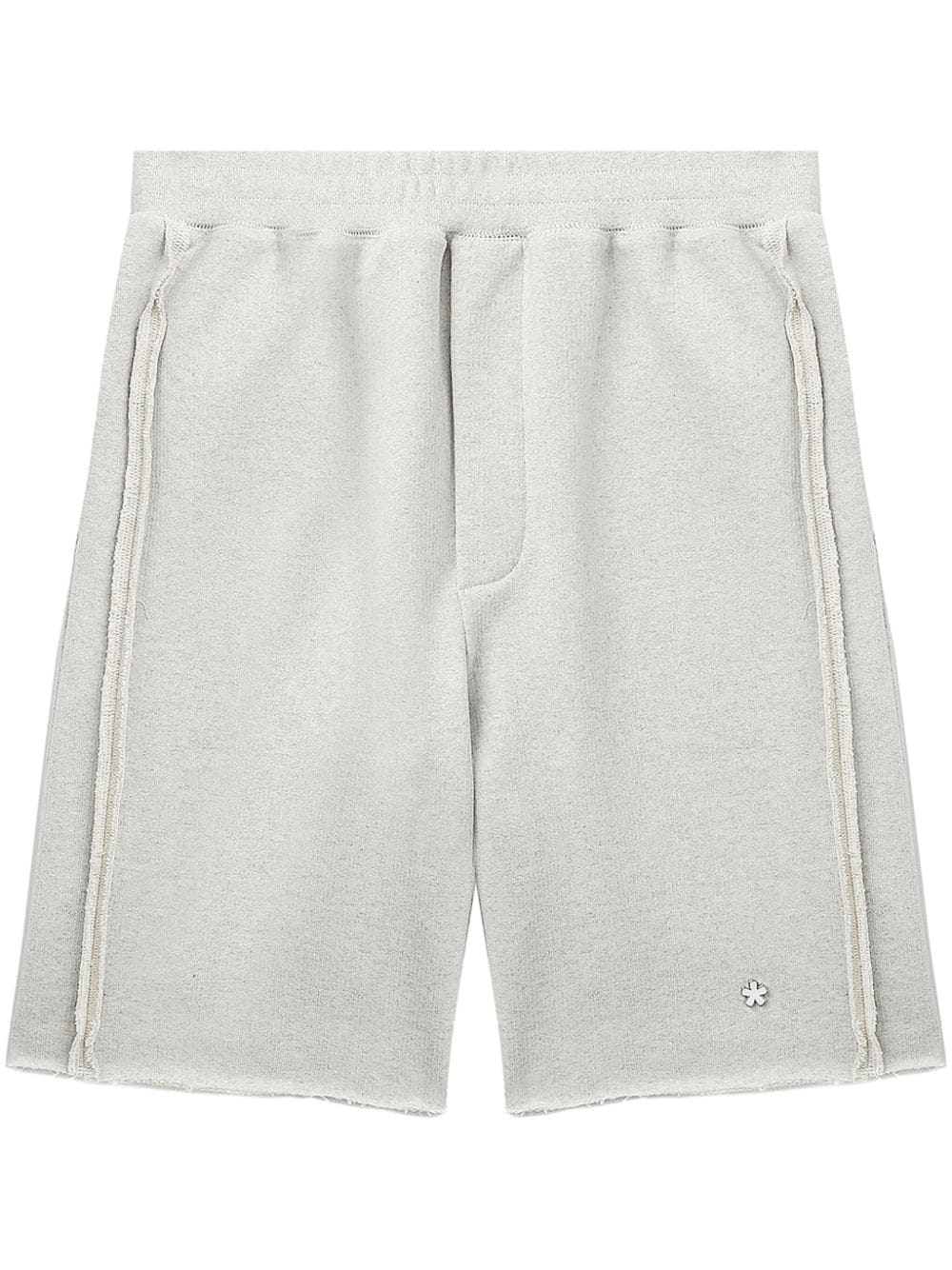 BAPY BY *A BATHING APE® raw-cut cotton track shorts - Grey von BAPY BY *A BATHING APE®