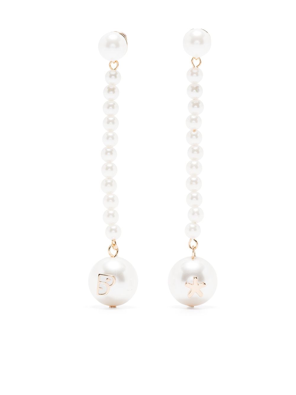 BAPY BY *A BATHING APE® rose gold-tone faux pearl drop earrings von BAPY BY *A BATHING APE®