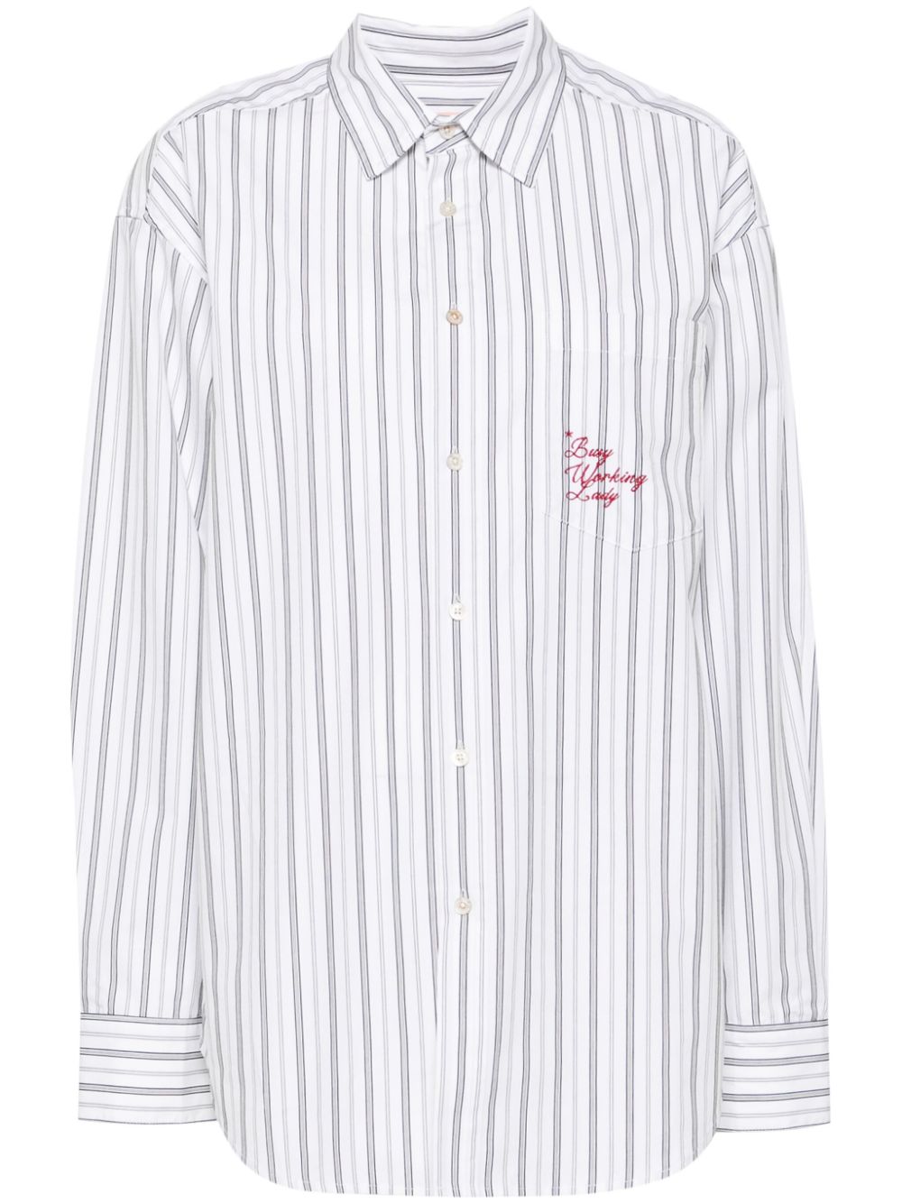 BAPY BY *A BATHING APE® vertical-stripe shirt - White von BAPY BY *A BATHING APE®