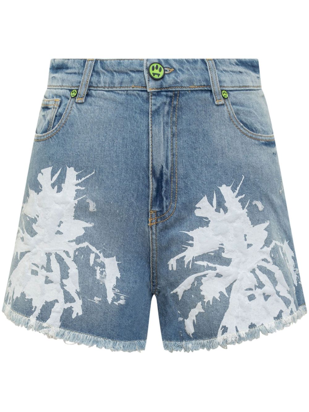 BARROW abstract-pattern print denim shorts - Blue von BARROW