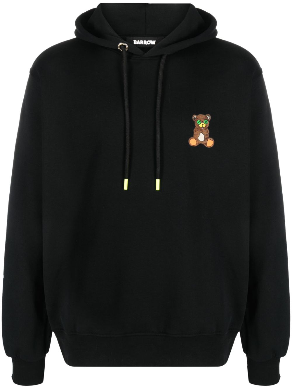 BARROW bear-print cotton hoodie - Black von BARROW