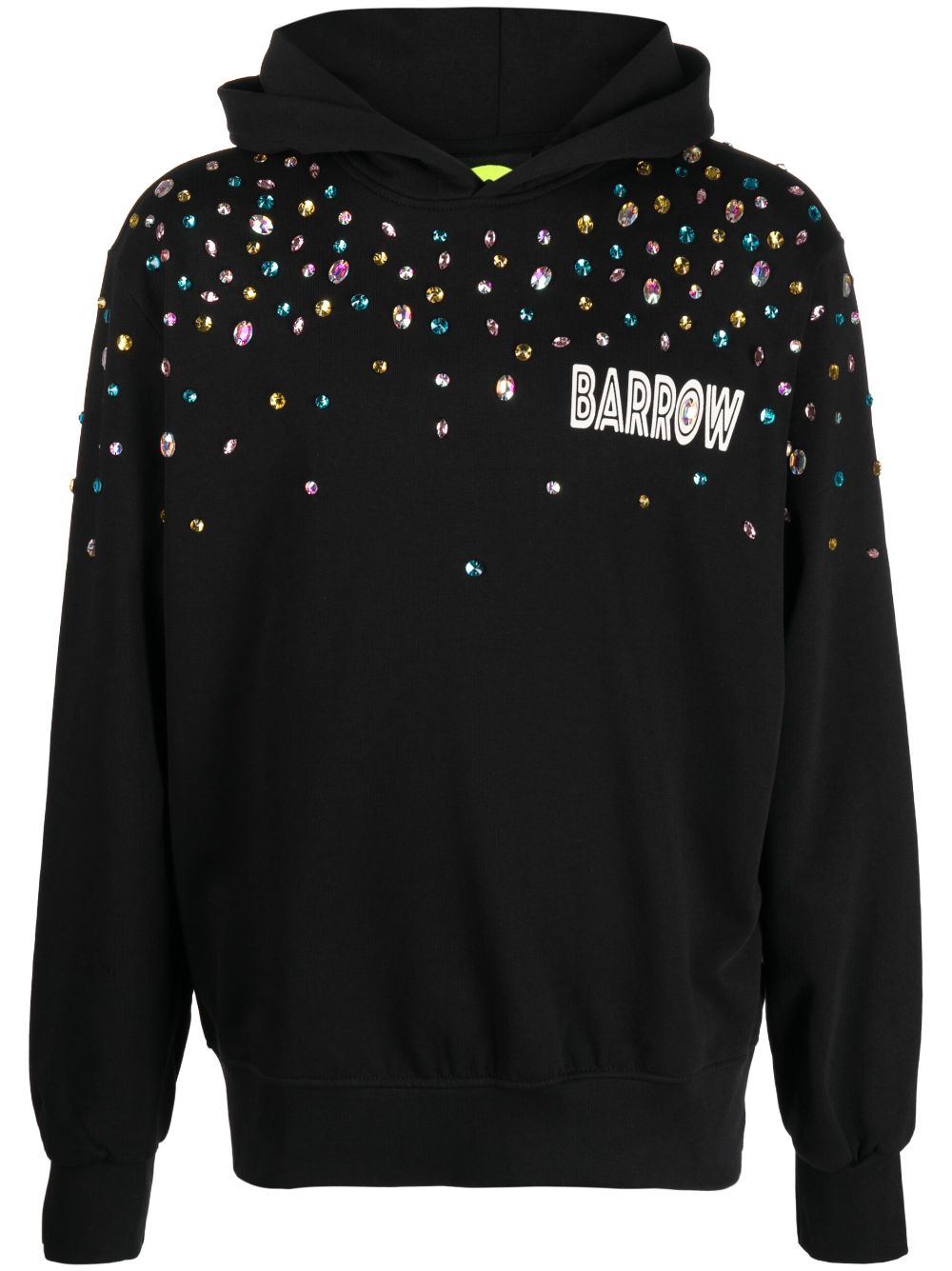 BARROW crystal-embellished cotton hoodie - Black von BARROW