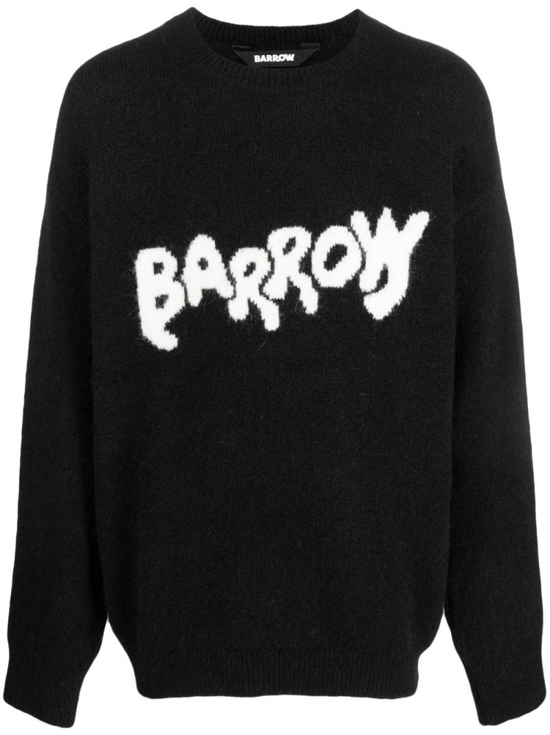 BARROW intarsia-knit logo brushed jumper - Black von BARROW