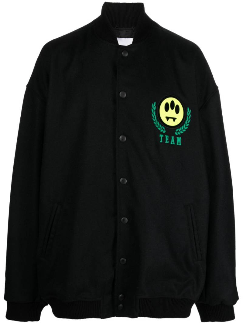 BARROW logo-embroidery zip-up bomber jacket - Black von BARROW