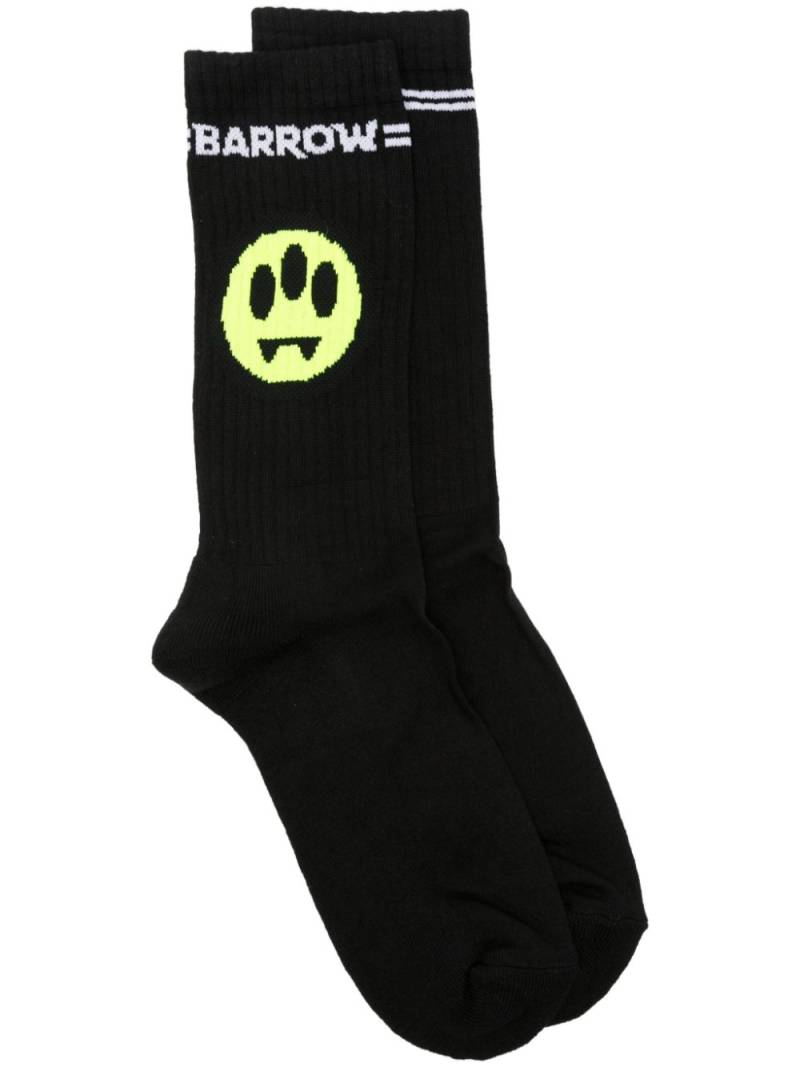 BARROW logo-jacquard socks - Black von BARROW