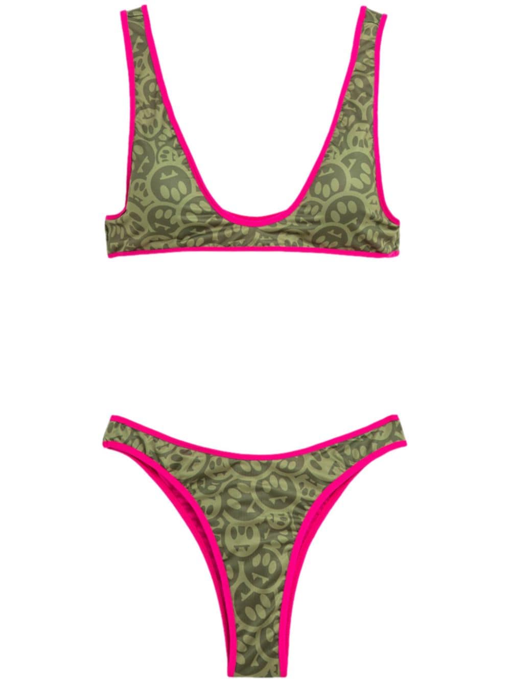 BARROW logo-print bikini set - Green von BARROW