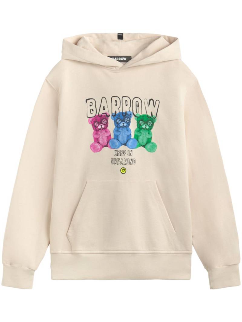 BARROW logo-print cotton hoodie - Neutrals von BARROW