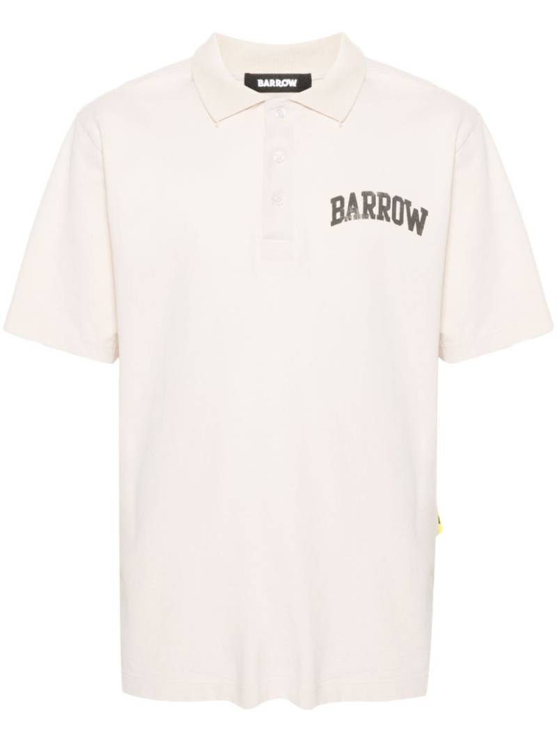 BARROW logo-print cotton polo shirt - Neutrals von BARROW