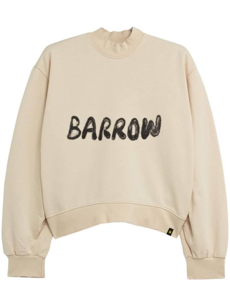 BARROW logo-print cropped sweatshirt - Neutrals von BARROW