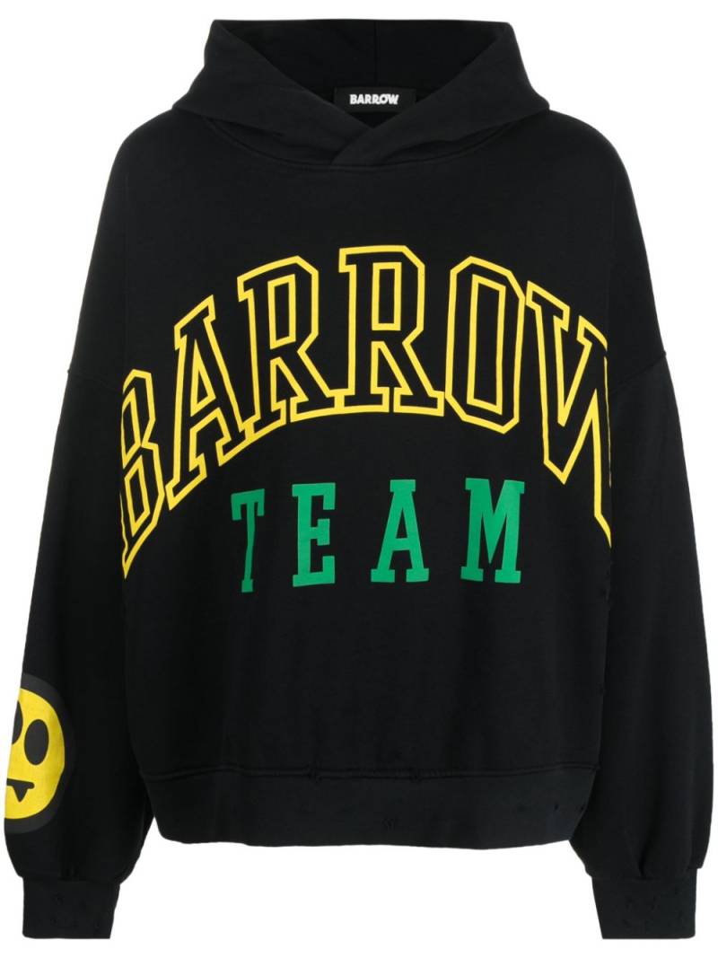 BARROW logo-stamp cotton hoodie - Black von BARROW