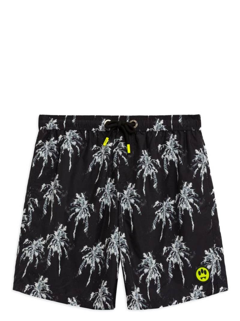 BARROW palm-tree print swim shorts - Black von BARROW