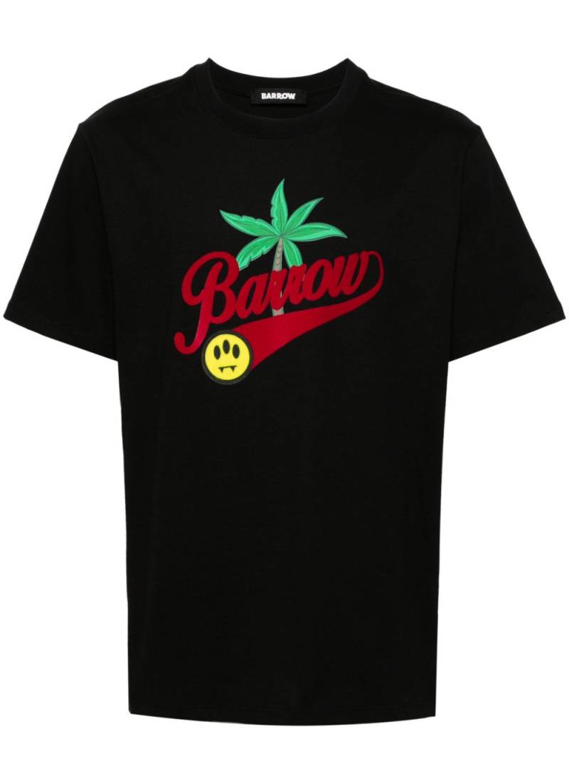 BARROW palm-tree printed cotton T-shirt - Black von BARROW