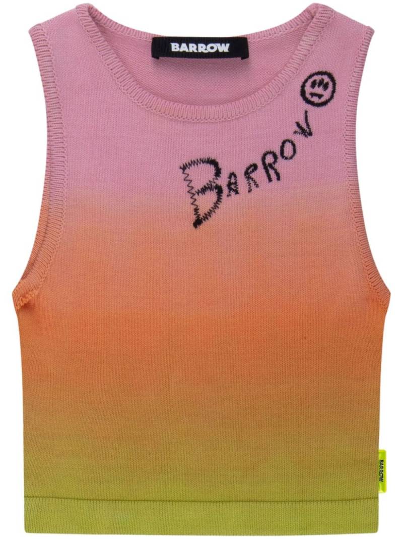 BARROW rainbow knitted crop top - Pink von BARROW