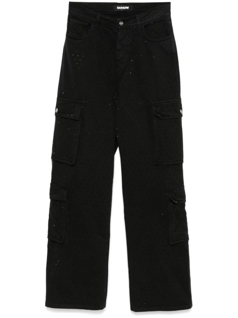 BARROW rhinestone-embellished cargo jeans - Black von BARROW