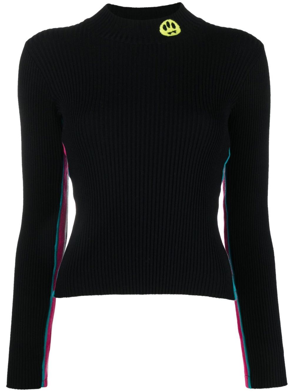 BARROW smiley-patch long sleeve jumper - Black von BARROW