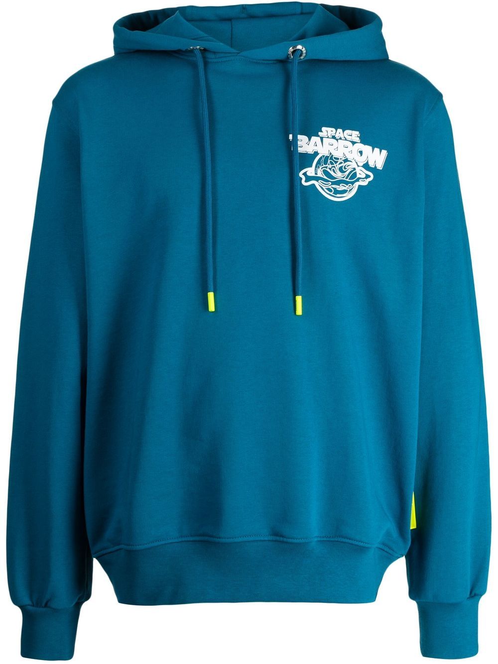 BARROW space-logo print pullover hoodie - Green von BARROW