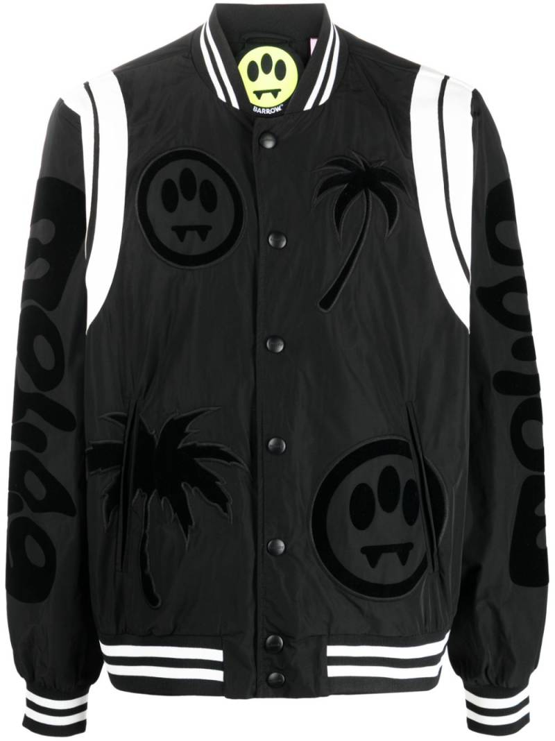 BARROW tonal-appliqué varsity jacket - Black von BARROW