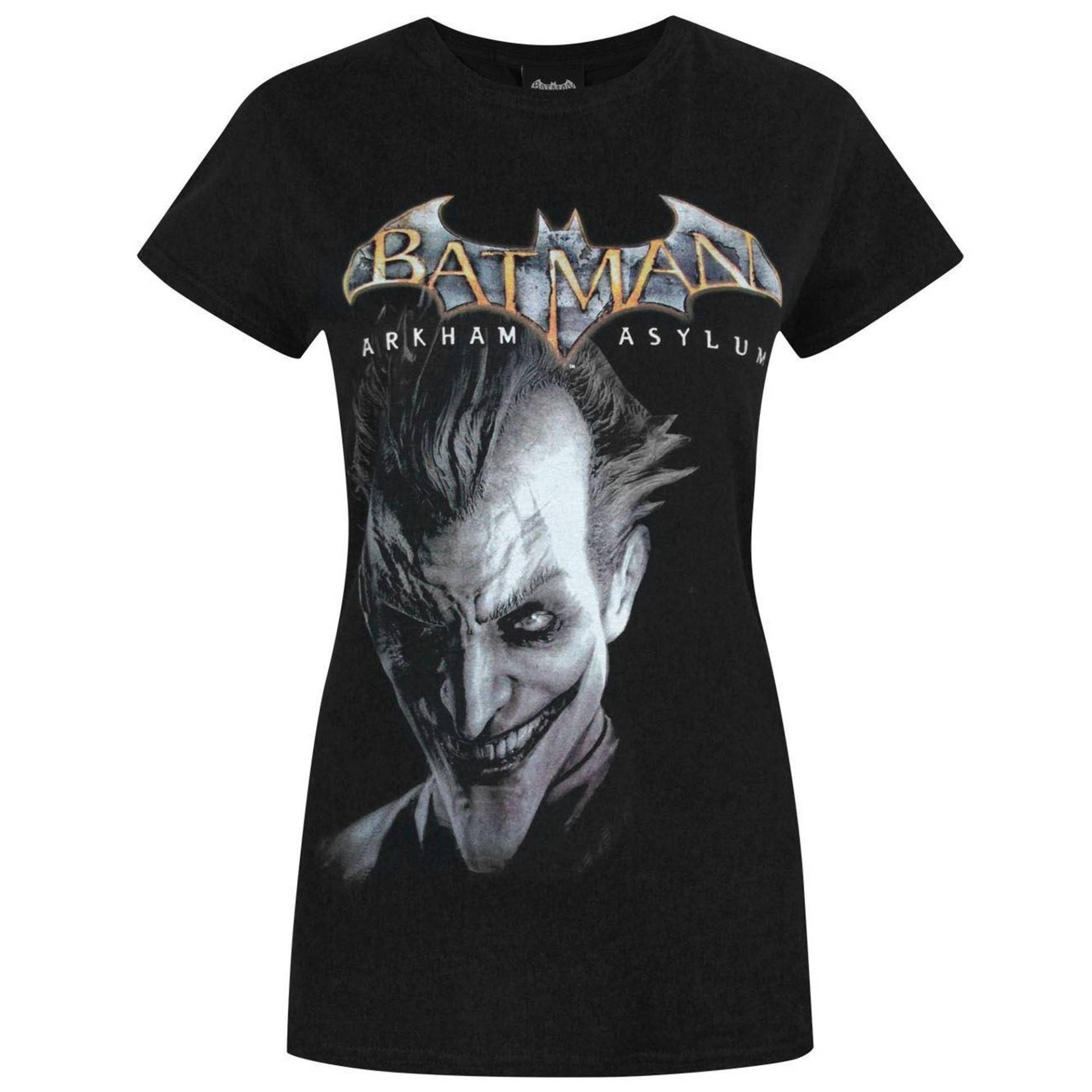 Arkham Asylum Joker Tshirt Damen Schwarz XXL von BATMAN