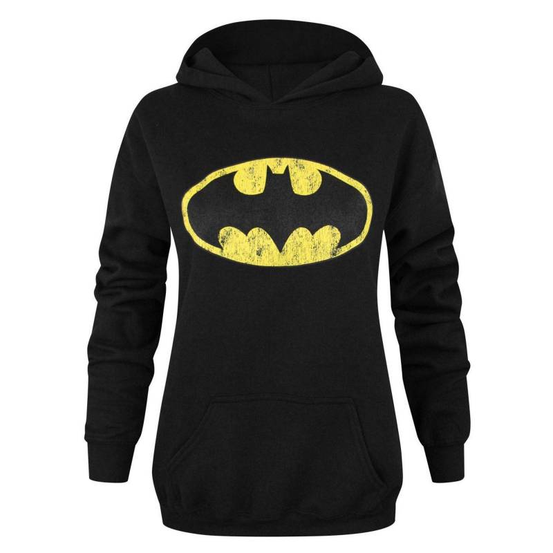 BATMAN - Kapuzenpullover mit Logo im UsedLook, für Damen, Schwarz, Größe XXL von BATMAN