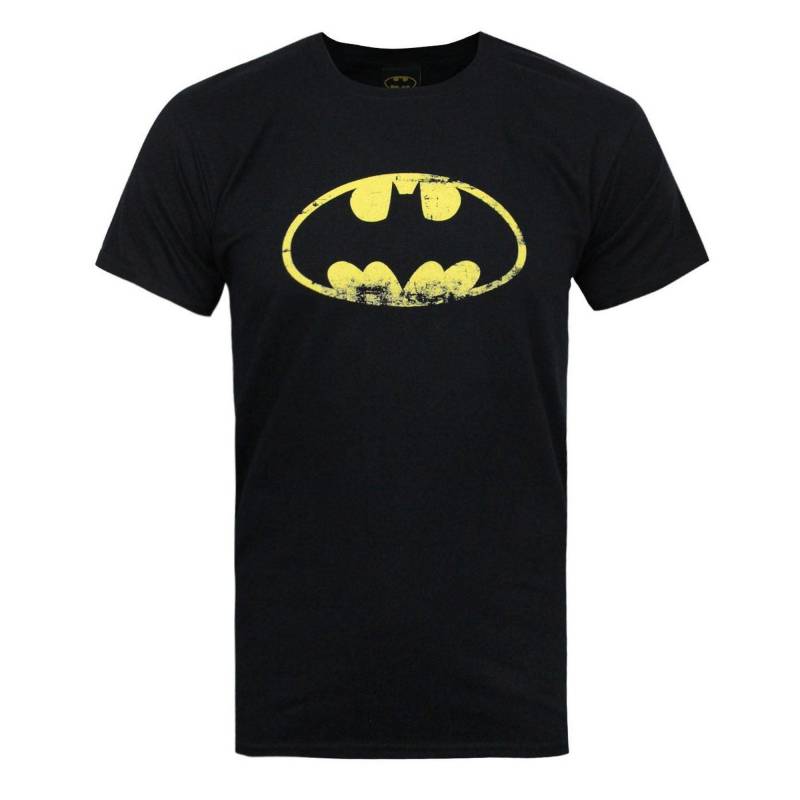 Offizielles Distressed Emblem Tshirt Herren Schwarz M von BATMAN