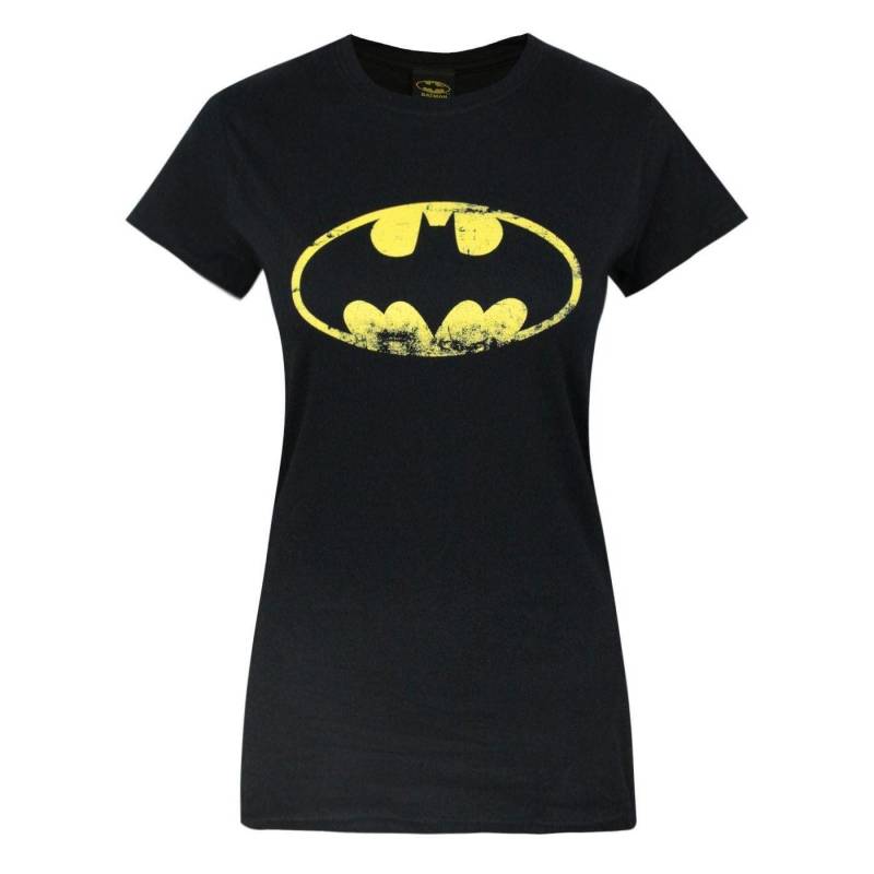 BATMAN - TShirt mit Logo, UsedLook, für Damen, Schwarz, Größe XL von BATMAN