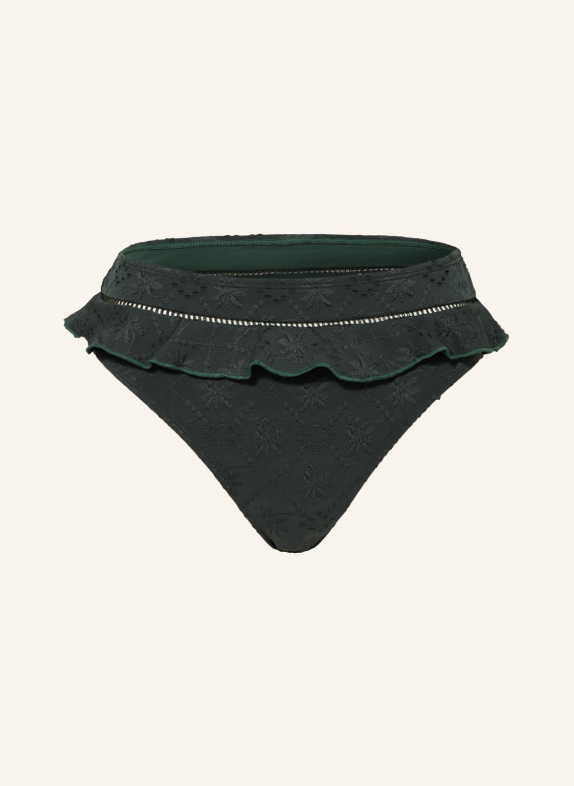 Beachlife High-Waist-Bikini-Hose Green Embroidery gruen Beachlife High-Waist-Bikini-Hose Green Embroidery gruen von BEACHLIFE