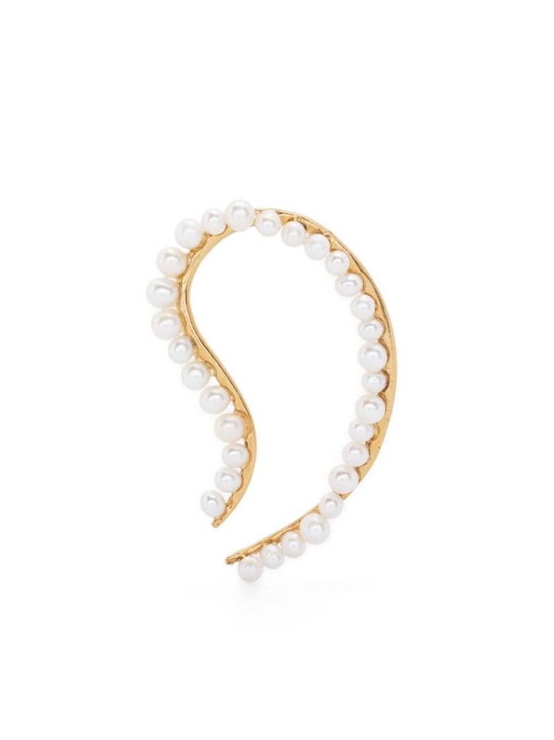 BEATRIZ PALACIOS Bandage pearl-embellished single earring - Gold von BEATRIZ PALACIOS