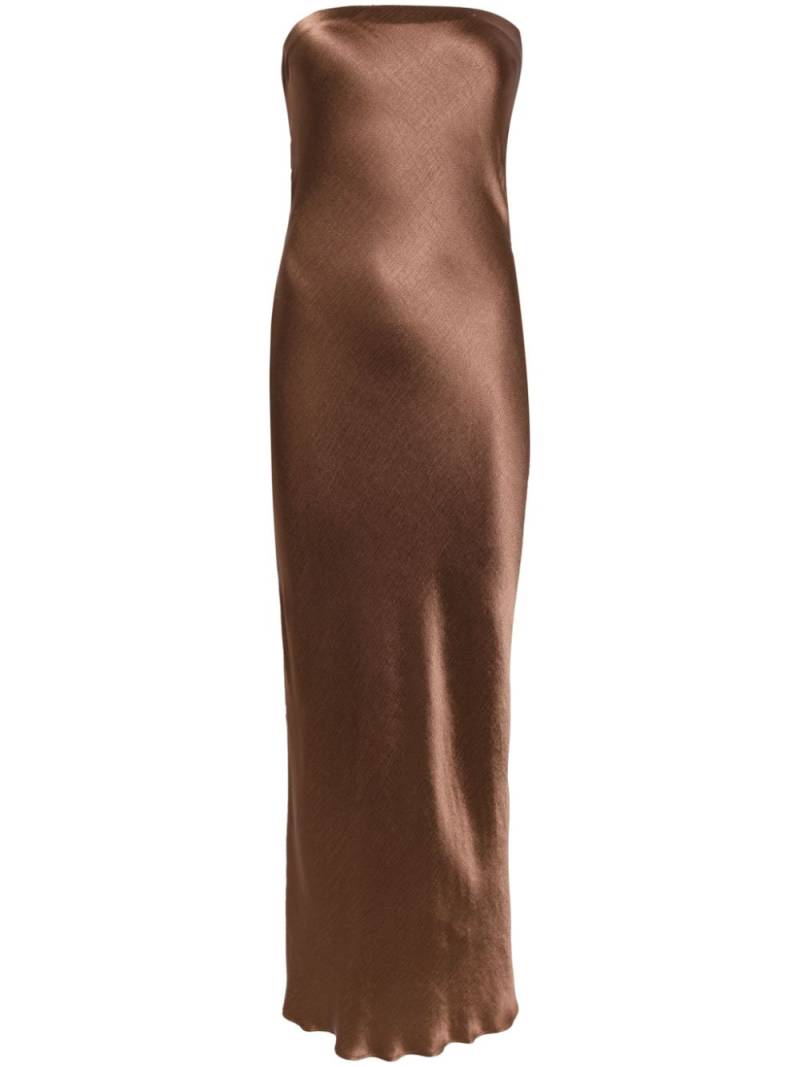 BEC + BRIDGE Moon Dance satin strapless dress - Brown von BEC + BRIDGE