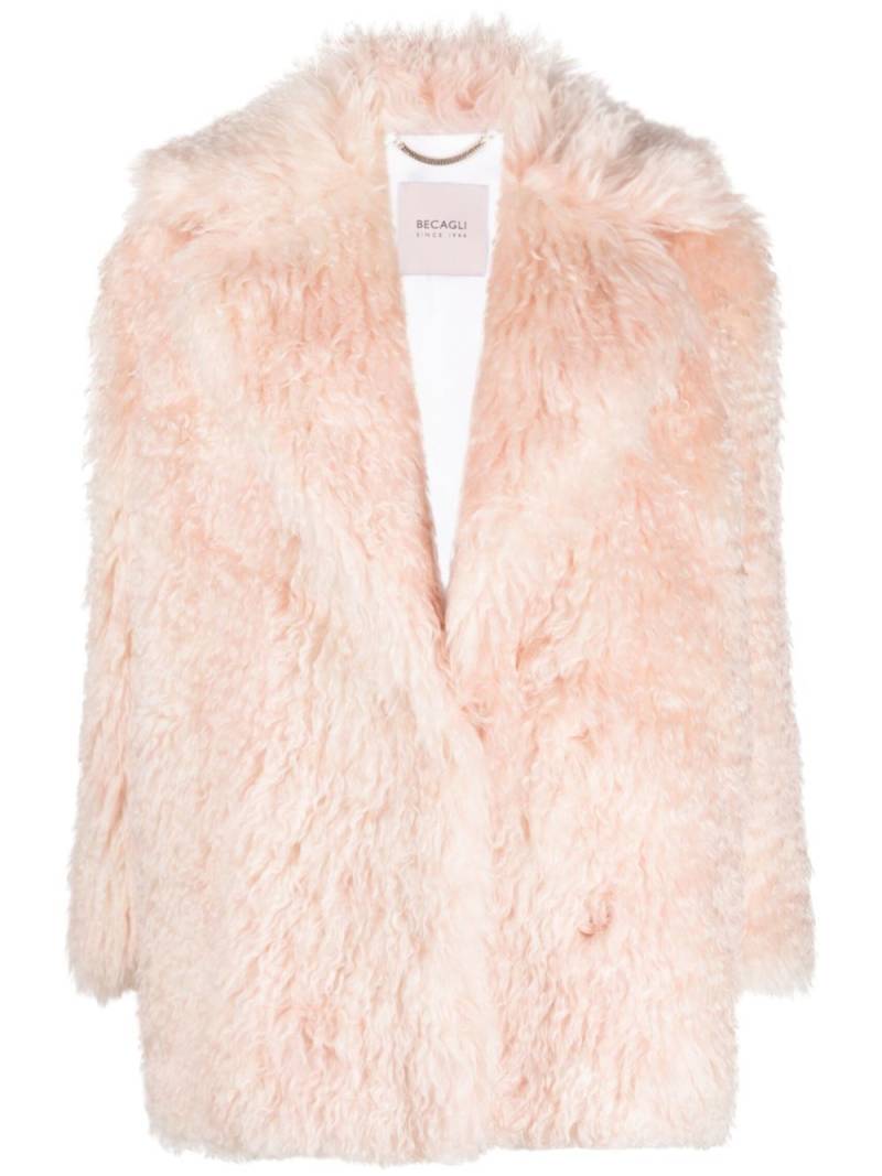 BECAGLI faux-fur oversize coat - Pink von BECAGLI