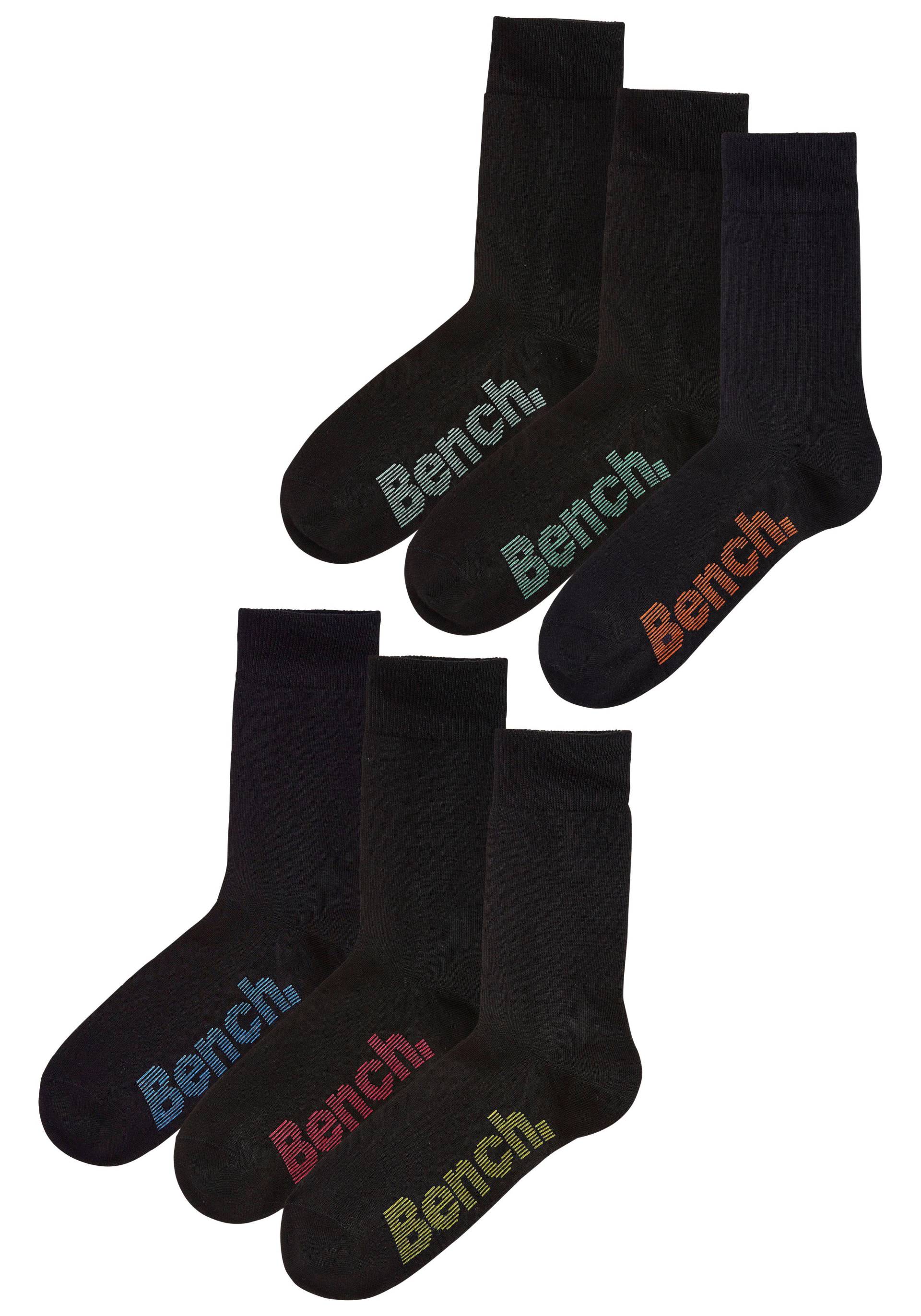 Bench. Socken, (Box, 6 Paar), mit verschiedenfarbigen Logos von Bench.