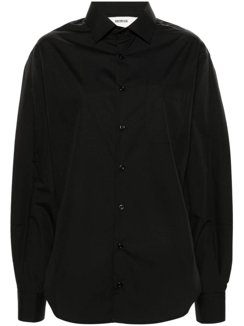 BETTTER asymmetric poplin shirt - Black von BETTTER