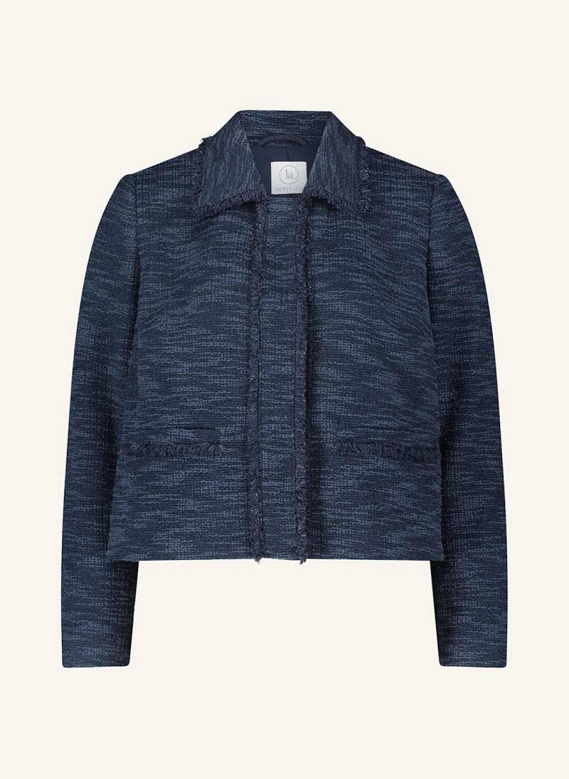 Betty&Co Bouclé-Jacke Mit Glitzergarn blau von BETTY&CO