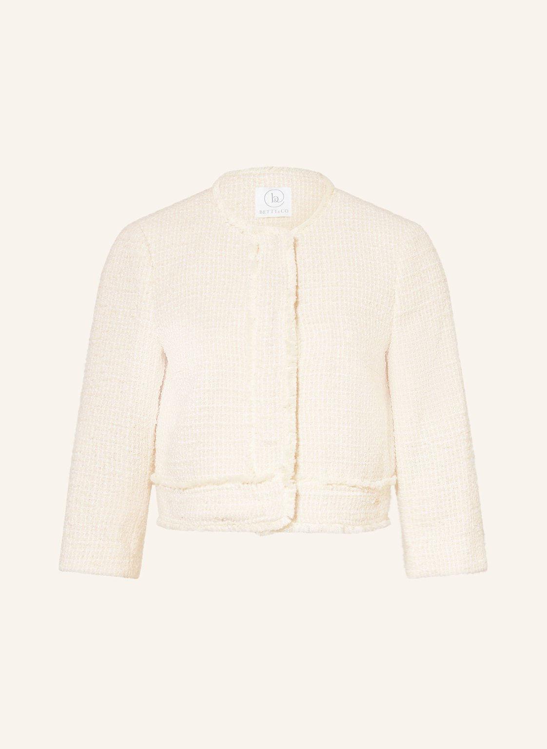 Betty&Co Kastenjacke Aus Bouclé Mit 3/4-Arm weiss Betty&Co Kastenjacke Aus Bouclé Mit 3/4-Arm weiss von BETTY&CO