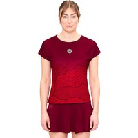 BIDI BADU Damen Tennisshirt Protected Leafs Capsleeve dunkelrot | L von BIDI BADU