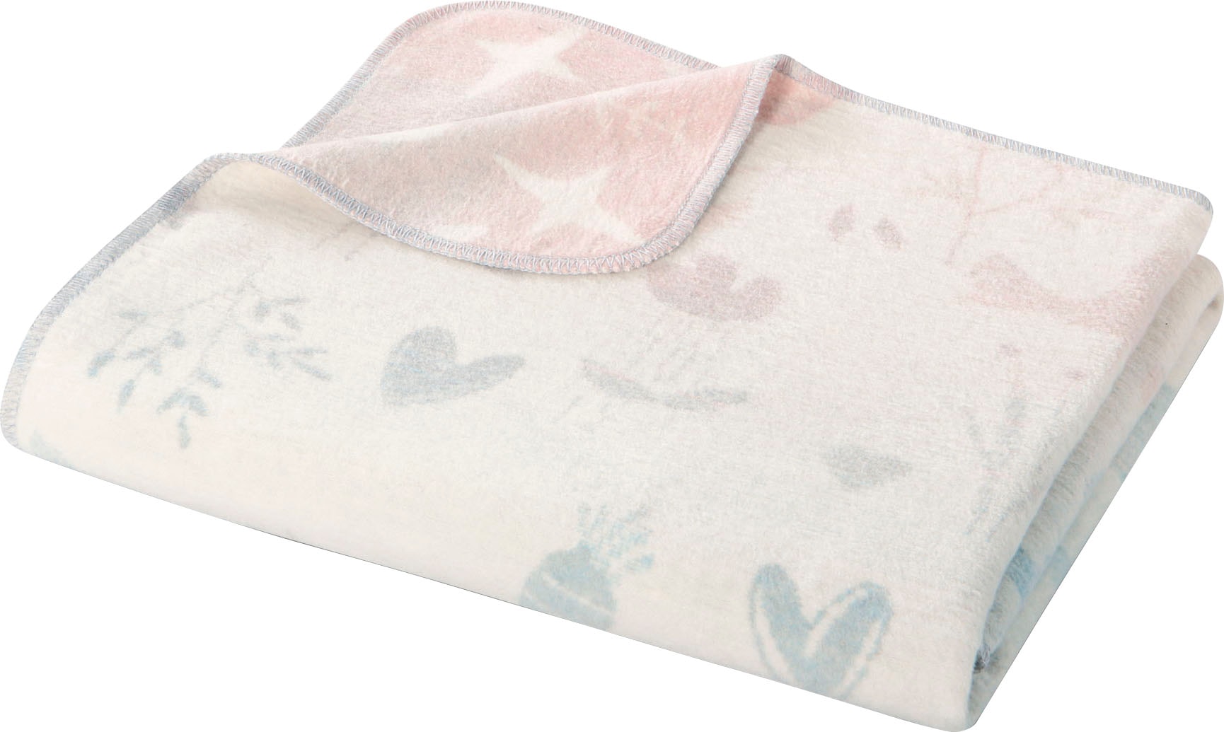 Biederlack Babydecke »Birdies«, mit Farbverlauf in rosa-blau, Kuscheldecke von Biederlack