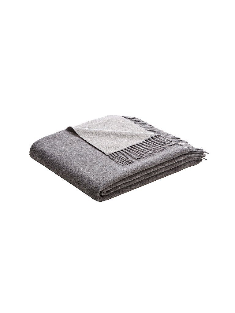 BIEDERLACK Kaschmir Wohndecke - Plaid 130x170cm grau von BIEDERLACK