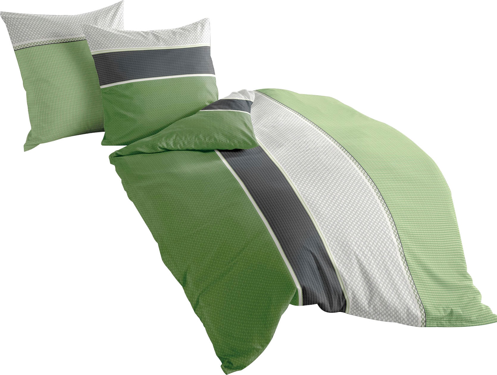 BIERBAUM Bettwäsche »Green Stripes«, (2 tlg.), mit Streifen von BIERBAUM