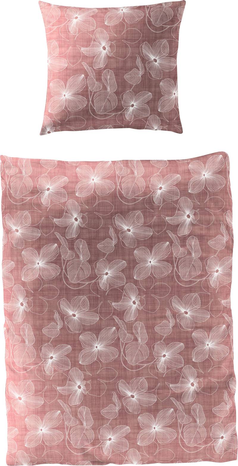 BIERBAUM Bettwäsche »Soft Red Flowers«, mit floralem Print von BIERBAUM