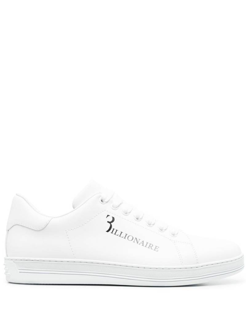 Billionaire logo-print leather sneakers - White von Billionaire