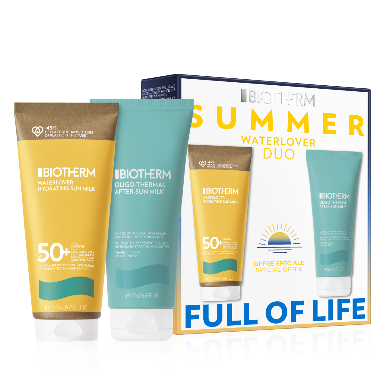 Biotherm Body - Summer Waterlover Duo Set (Sonnenmilch SPF50 200ml + After Sun Körpermilch 200ml) von BIOTHERM